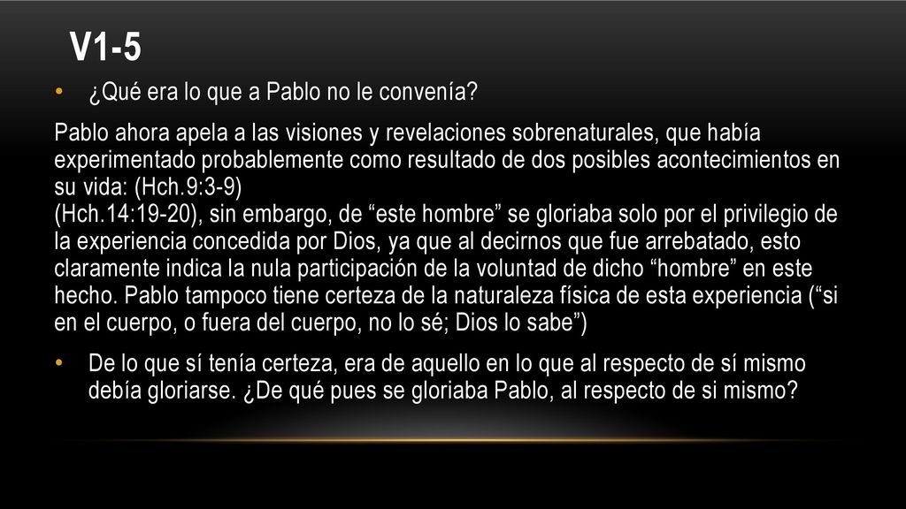 V1-5 ¿Qué era lo que a Pablo no le convenía