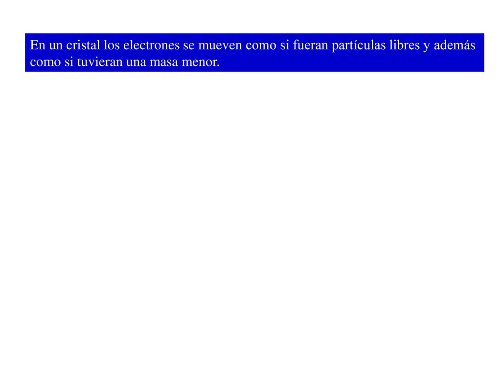 En un cristal los electrones se mueven como si fueran partículas libres y además como si tuvieran una masa menor.