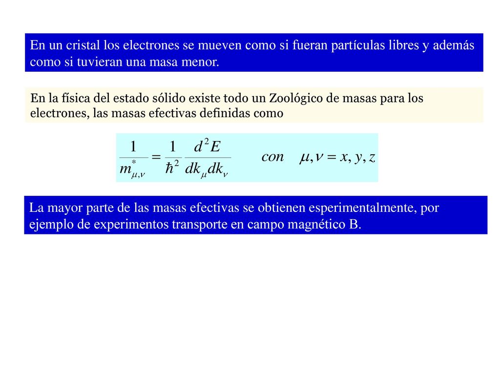 En un cristal los electrones se mueven como si fueran partículas libres y además como si tuvieran una masa menor.