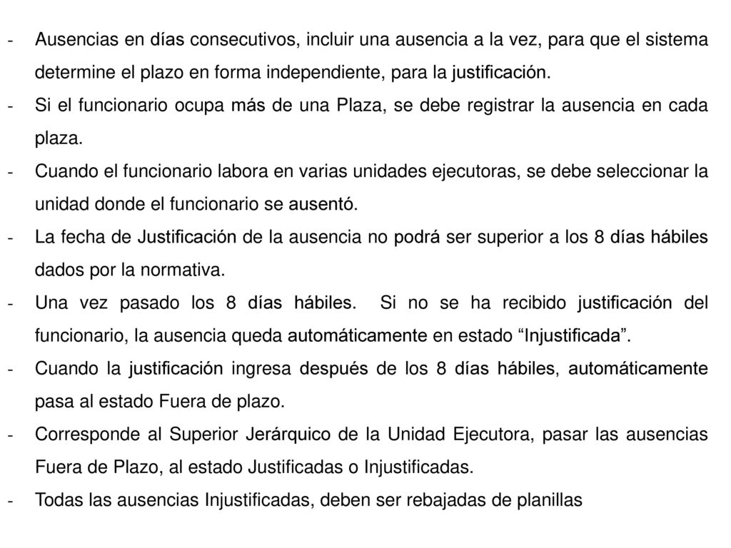 Tipos de Ausencias Lecciones Aplicación exámenes