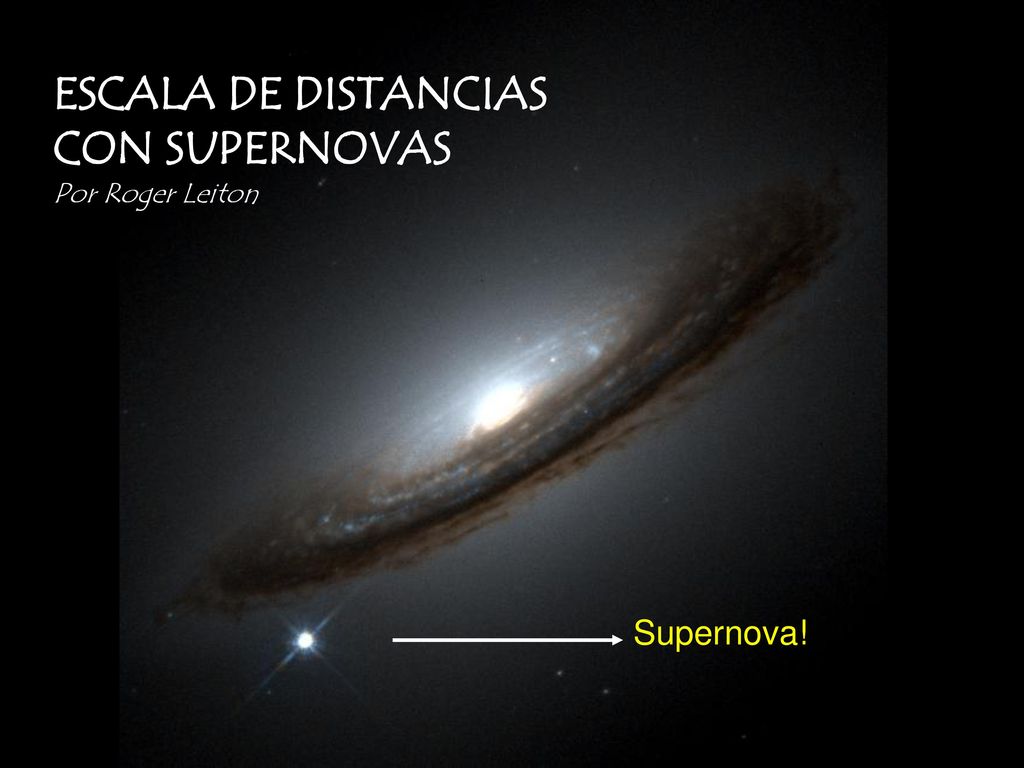 ESCALA DE DISTANCIAS CON SUPERNOVAS Por Roger Leiton Supernova!