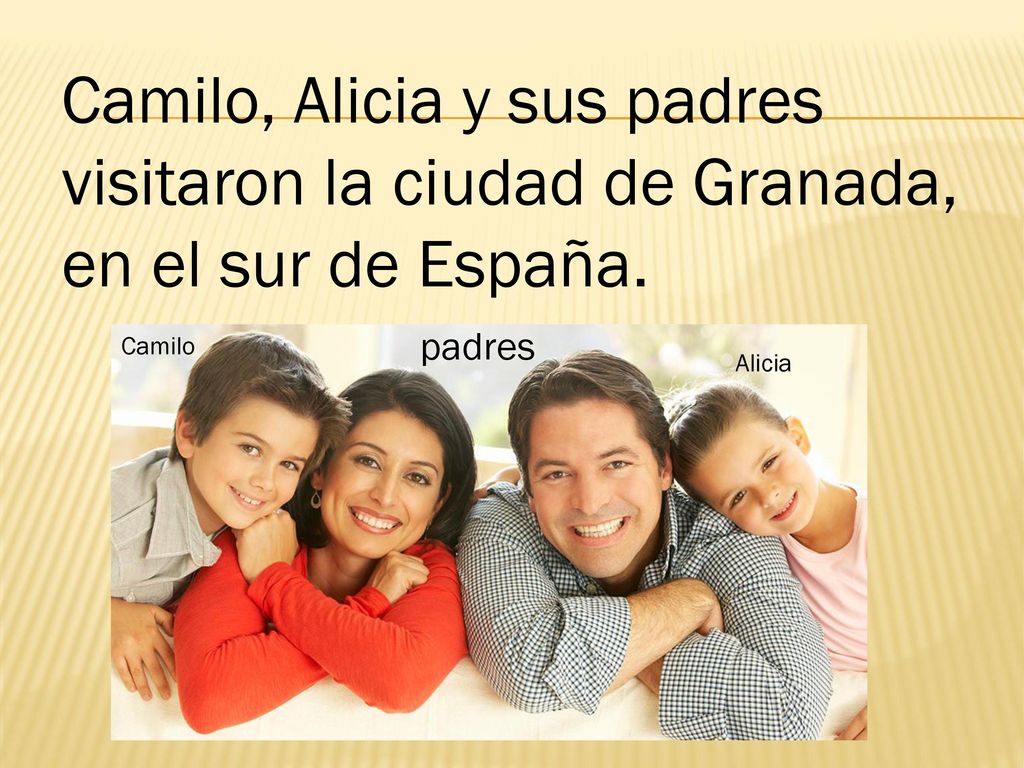 Camilo, Alicia y sus padres visitaron la ciudad de Granada, en el sur de España.