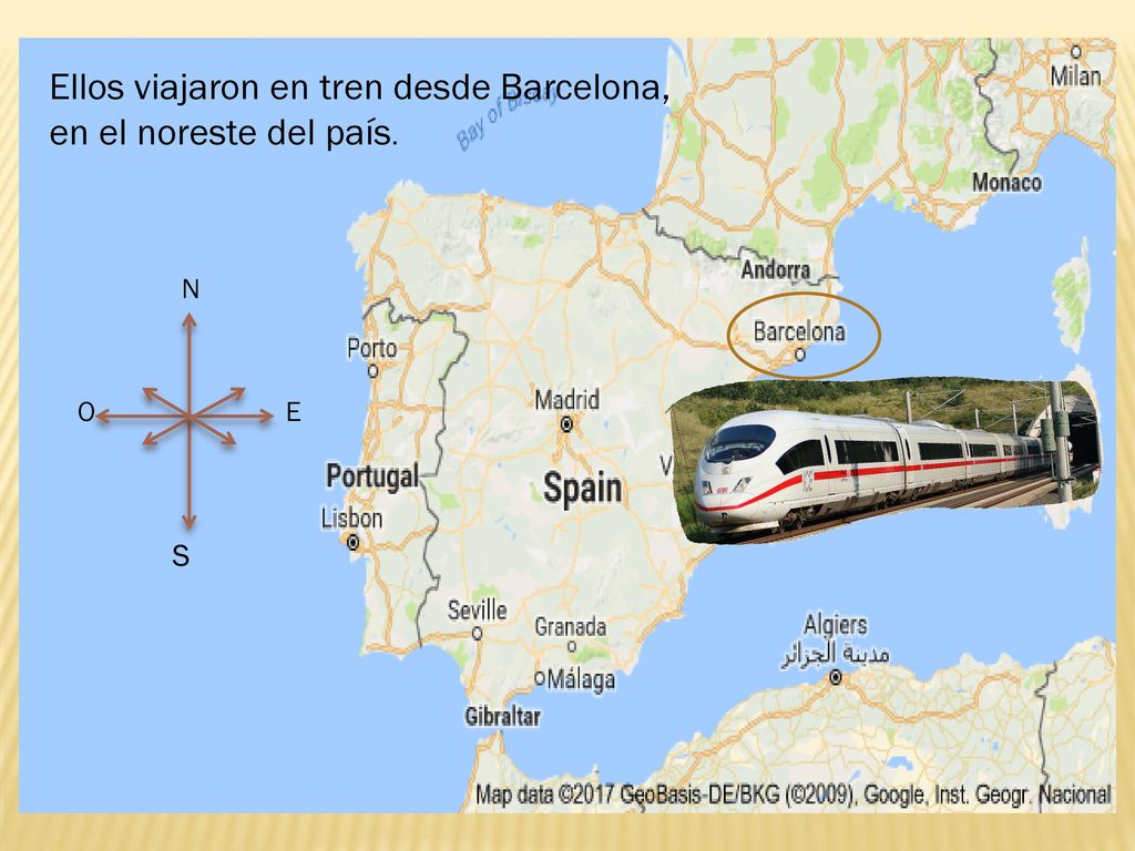 Ellos viajaron en tren desde Barcelona, en el noreste del país.