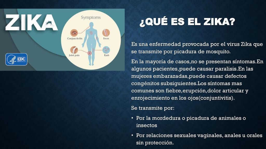 ¿Qué es el Zika Es una enfermedad provocada por el virus Zika que se transmite por picadura de mosquito.