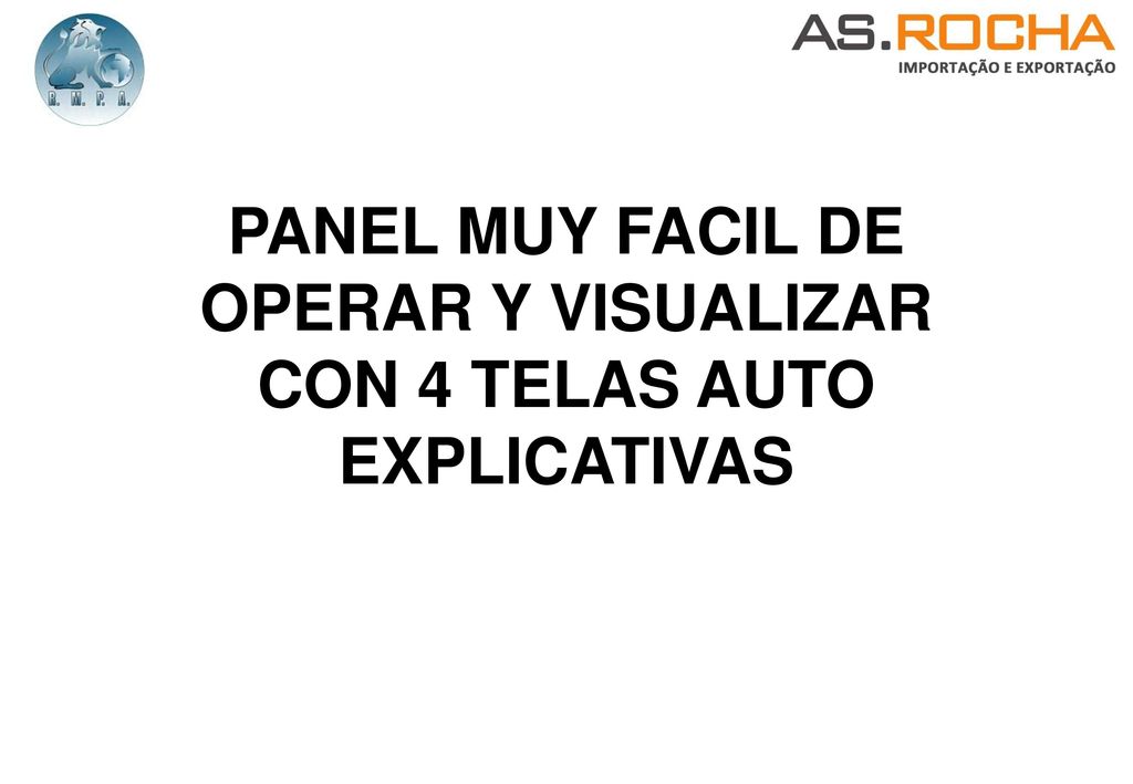 PANEL MUY FACIL DE OPERAR Y VISUALIZAR CON 4 TELAS AUTO EXPLICATIVAS