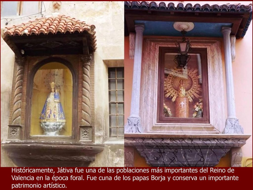 Históricamente, Játiva fue una de las poblaciones más importantes del Reino de Valencia en la época foral.
