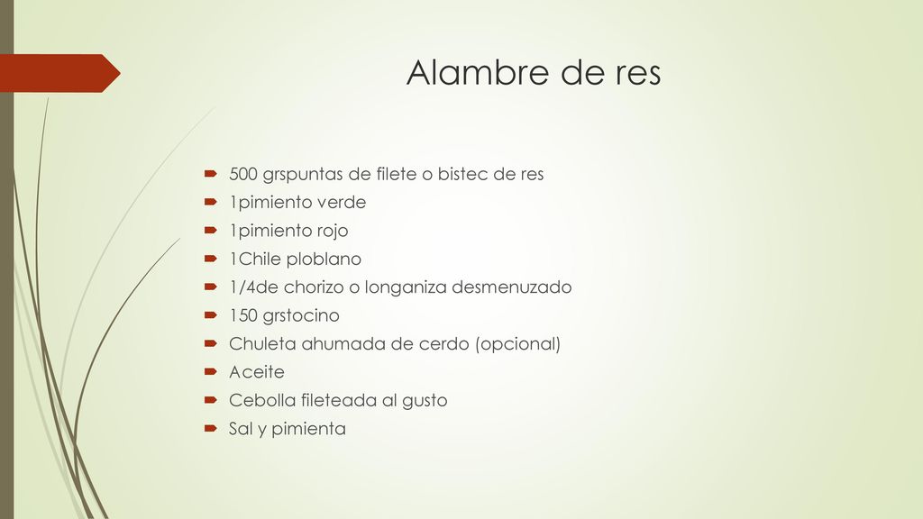 Alambre de res 500 grspuntas de filete o bistec de res 1pimiento verde