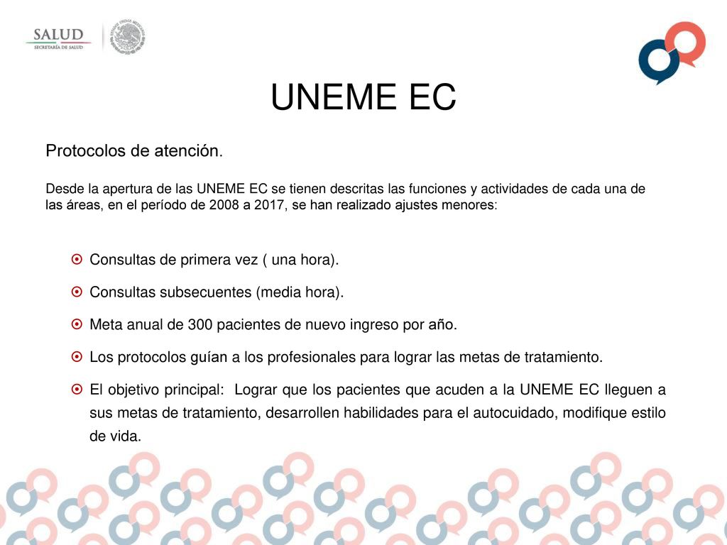 UNEME EC Protocolos de atención. Consultas de primera vez ( una hora).