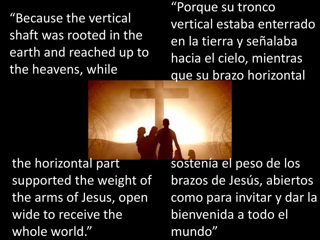 Porque su tronco vertical estaba enterrado en la tierra y señalaba hacia el cielo, mientras que su brazo horizontal