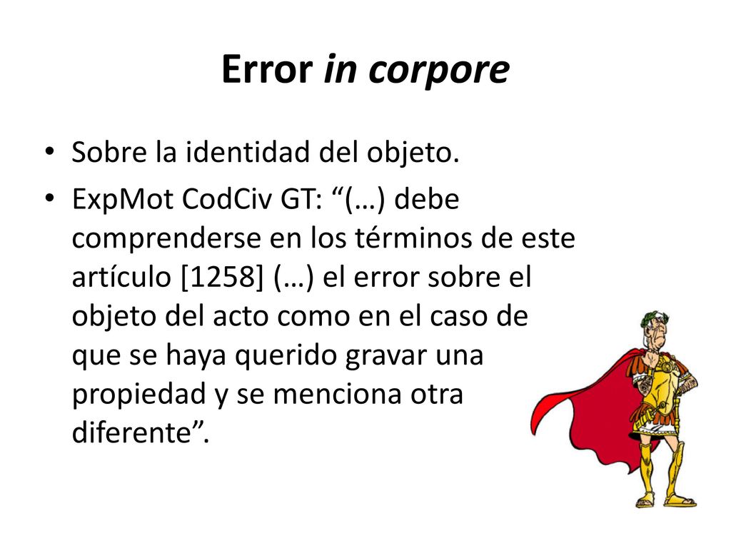 Error in corpore Sobre la identidad del objeto.