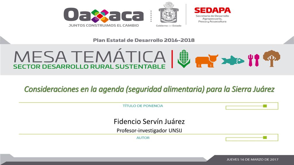 Consideraciones en la agenda (seguridad alimentaria) para la Sierra Juárez