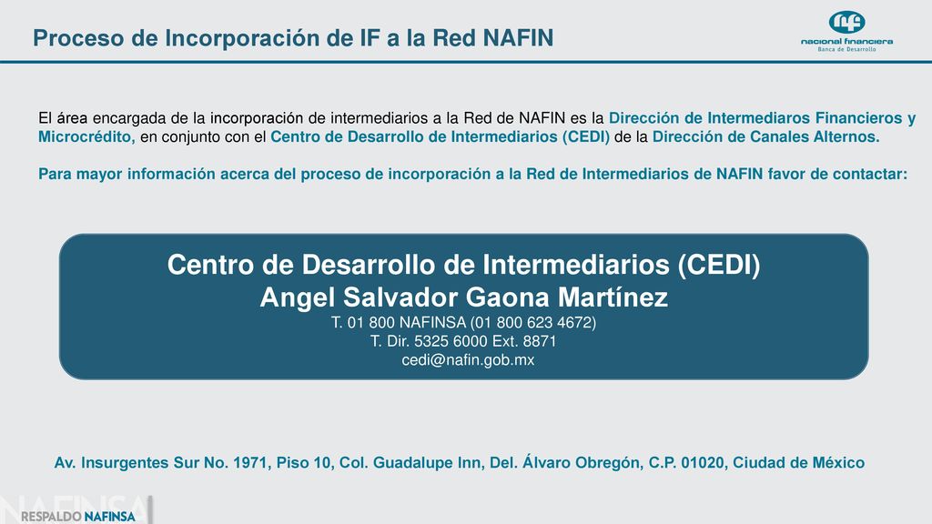 Proceso de Incorporación de IF a la Red NAFIN