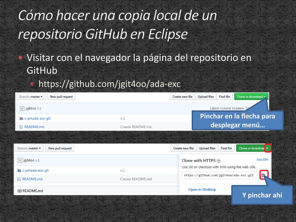 Cómo hacer una copia local de un repositorio GitHub en Eclipse