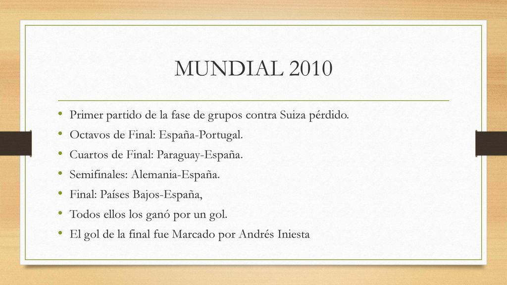 MUNDIAL 2010 Primer partido de la fase de grupos contra Suiza pérdido.