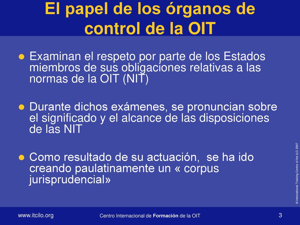 El papel de los órganos de control de la OIT
