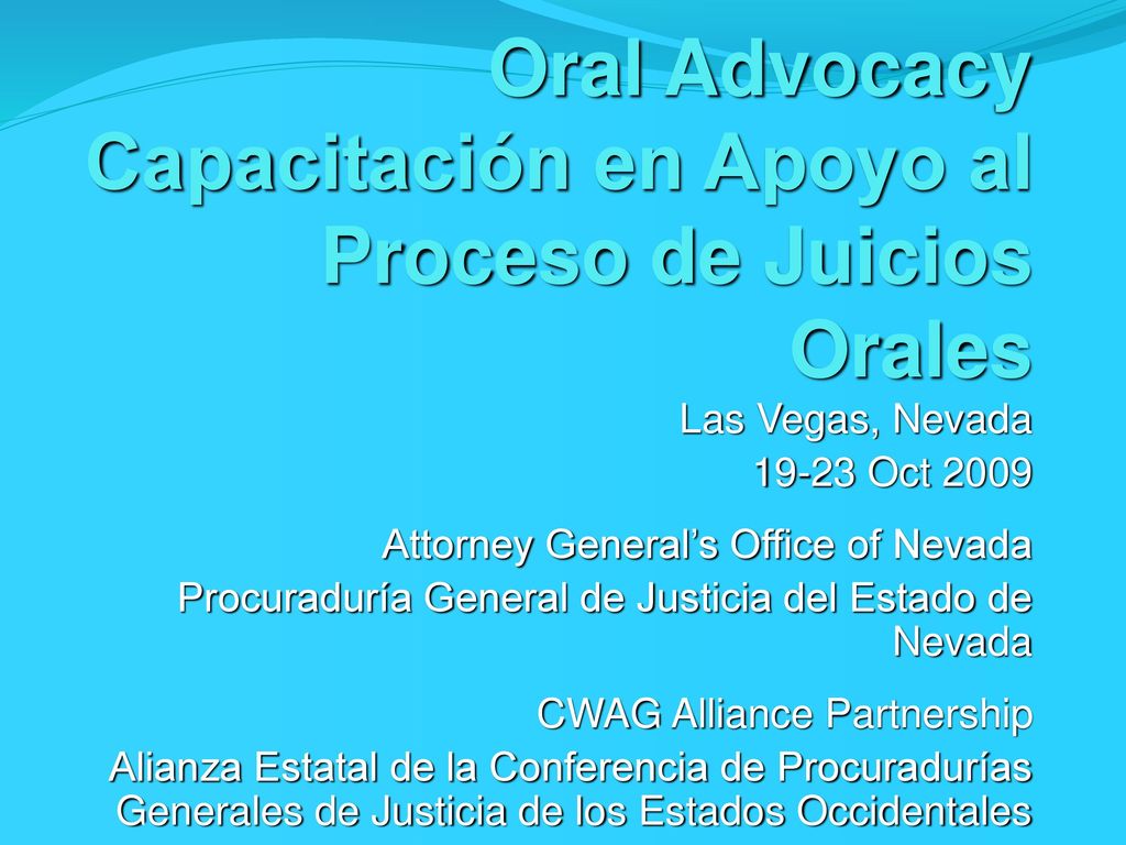 Oral Advocacy Capacitación en Apoyo al Proceso de Juicios Orales