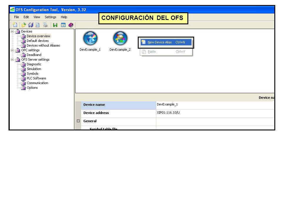 CONFIGURACIÓN DEL OFS