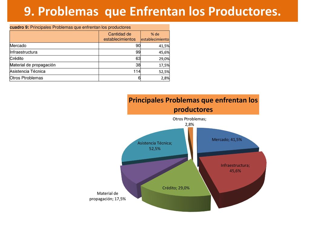 9. Problemas que Enfrentan los Productores.