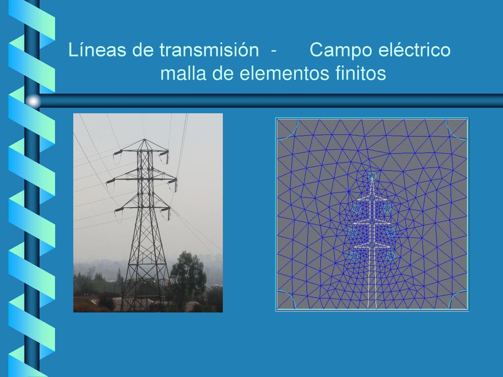 Líneas de transmisión - Campo eléctrico malla de elementos finitos
