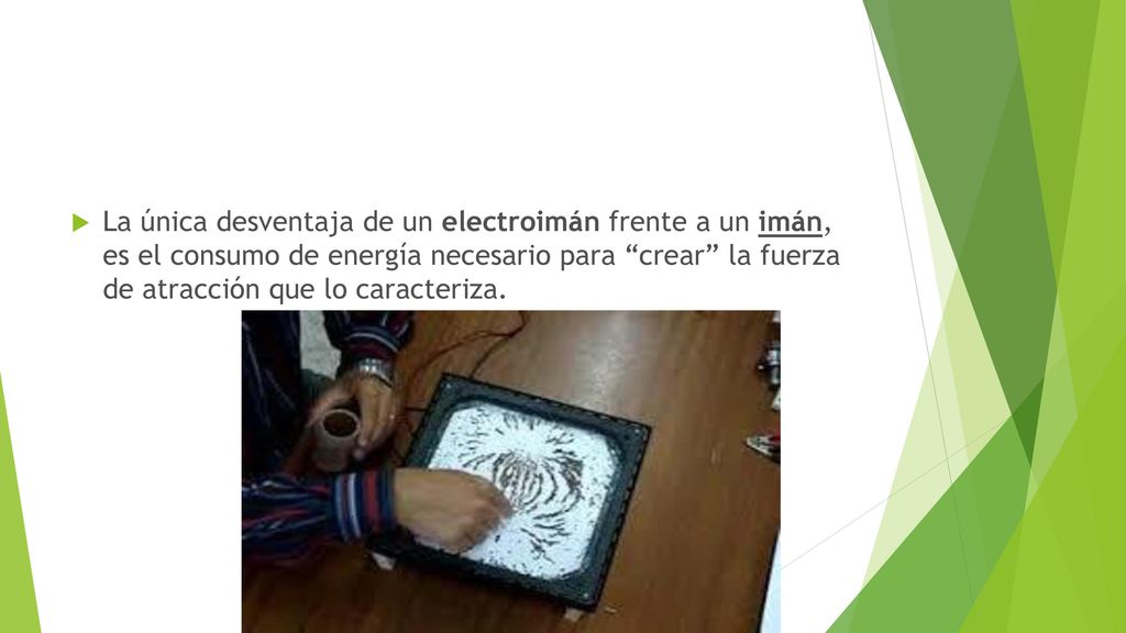 La única desventaja de un electroimán frente a un imán, es el consumo de energía necesario para crear la fuerza de atracción que lo caracteriza.