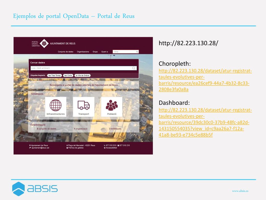 Ejemplos de portal OpenData – Portal de Reus