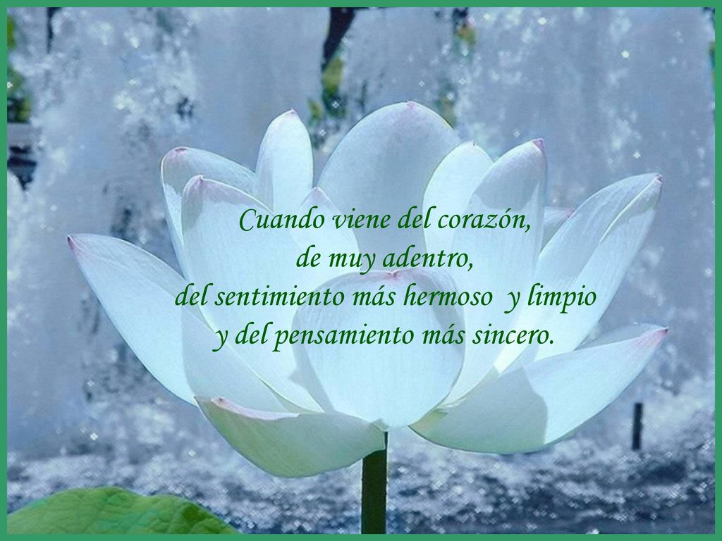 Cuando viene del corazón, de muy adentro,