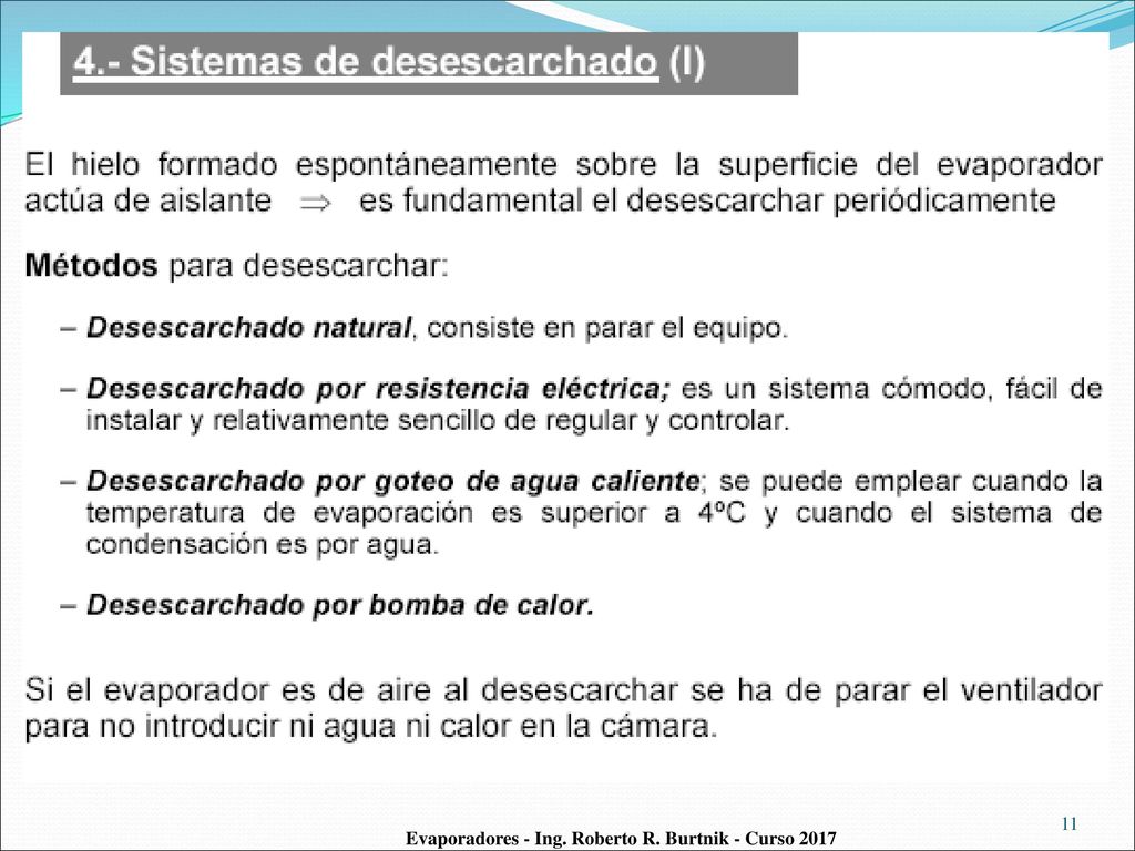 Evaporadores - Ing. Roberto R. Burtnik - Curso 2017