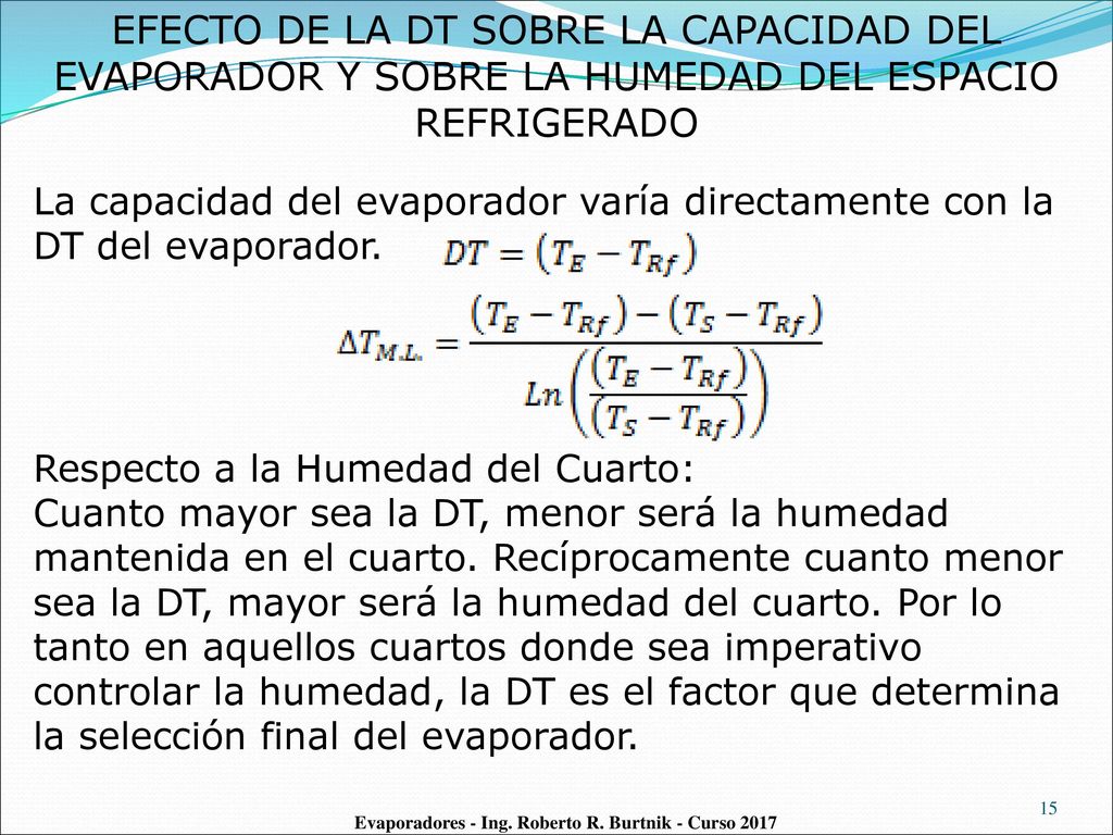 Evaporadores - Ing. Roberto R. Burtnik - Curso 2017