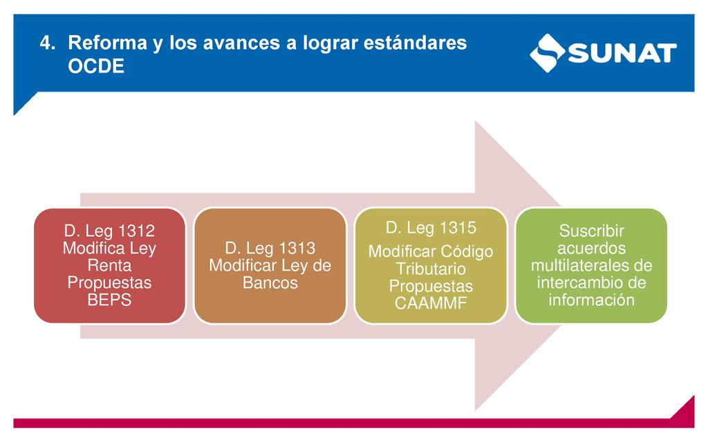 4. Reforma y los avances a lograr estándares OCDE