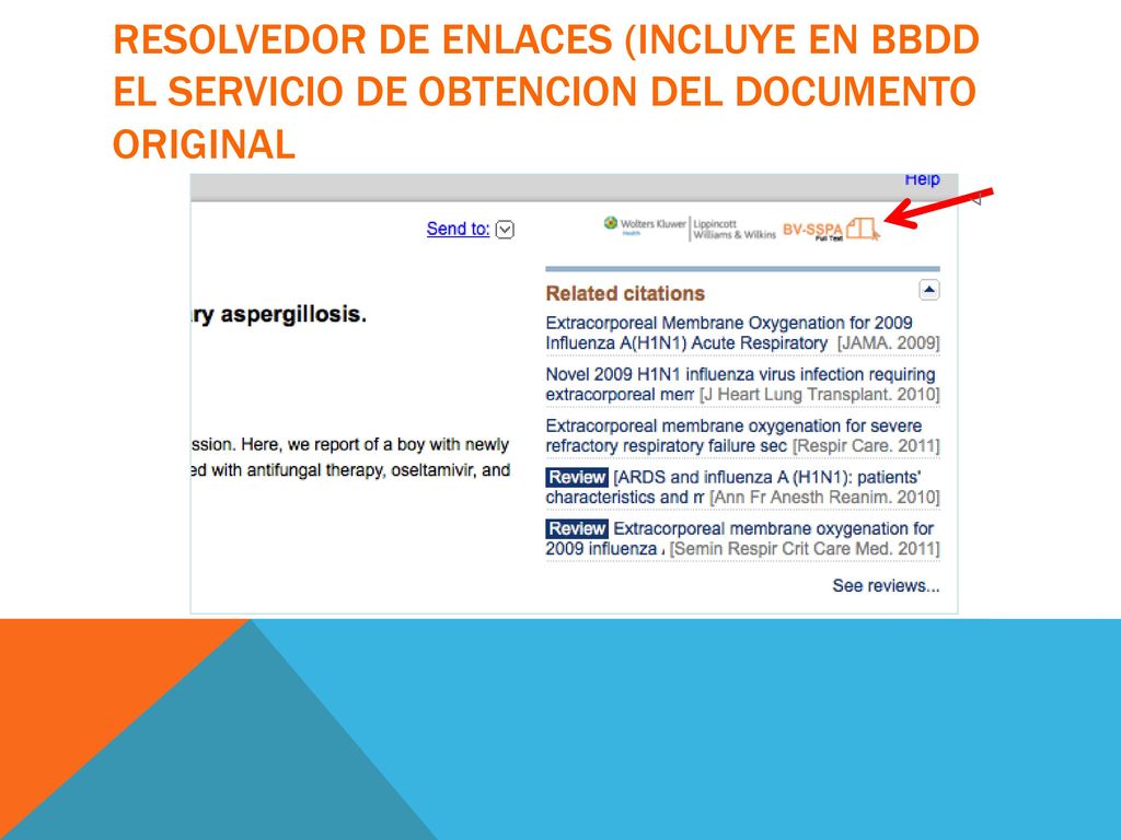 Resolvedor de enlaces (incluye en BBDD el servicio de Obtencion del documento original