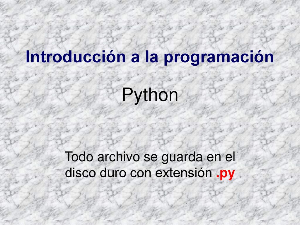 Todo archivo se guarda en el disco duro con extensión .py