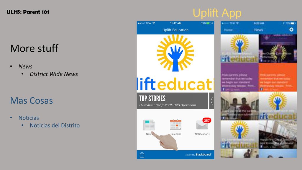 Uplift App More stuff Mas Cosas News District Wide News Noticias