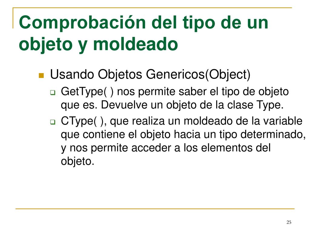 Comprobación del tipo de un objeto y moldeado