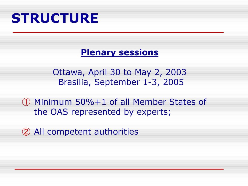 STRUCTURE Plenary sessions Ottawa, April 30 to May 2, 2003