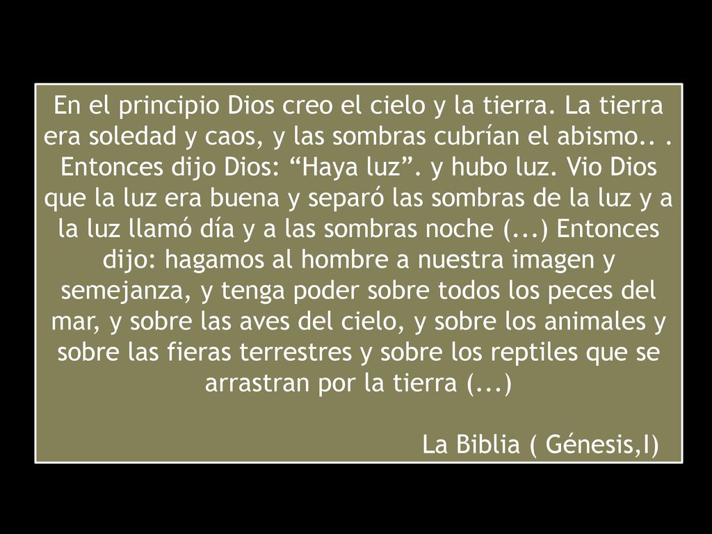 En el principio Dios creo el cielo y la tierra