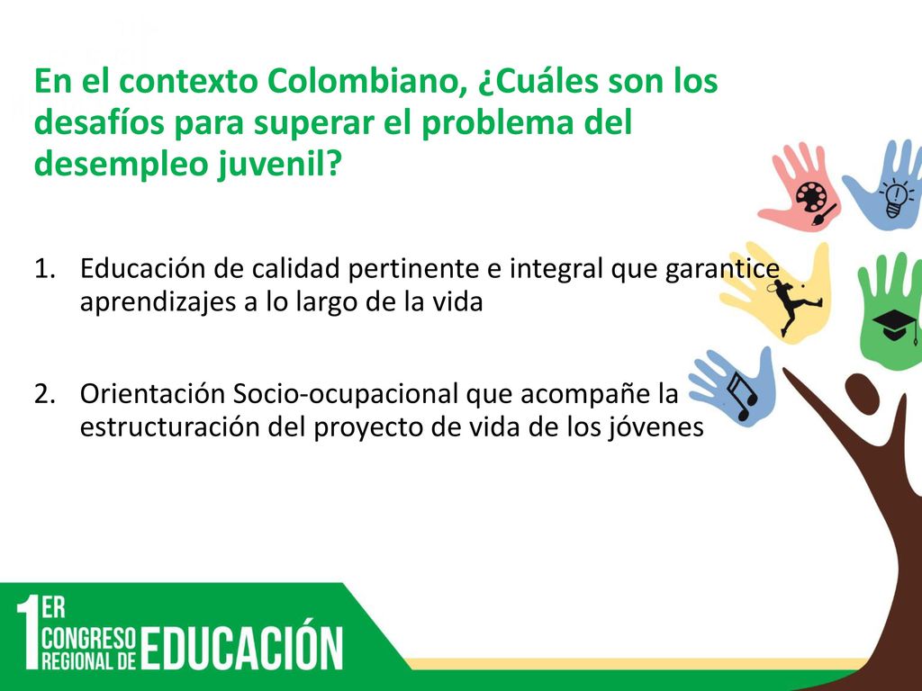 En el contexto Colombiano, ¿Cuáles son los desafíos para superar el problema del desempleo juvenil