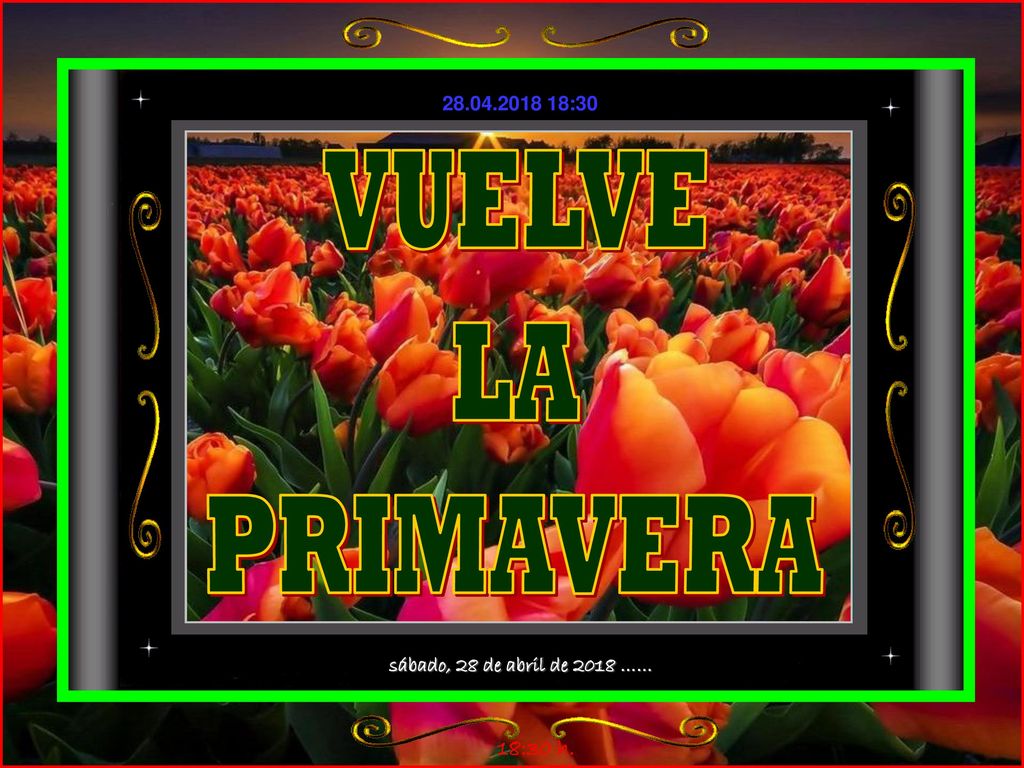 VUELVE LA PRIMAVERA sábado, 28 de abril de 2018 …… 18:30 h.
