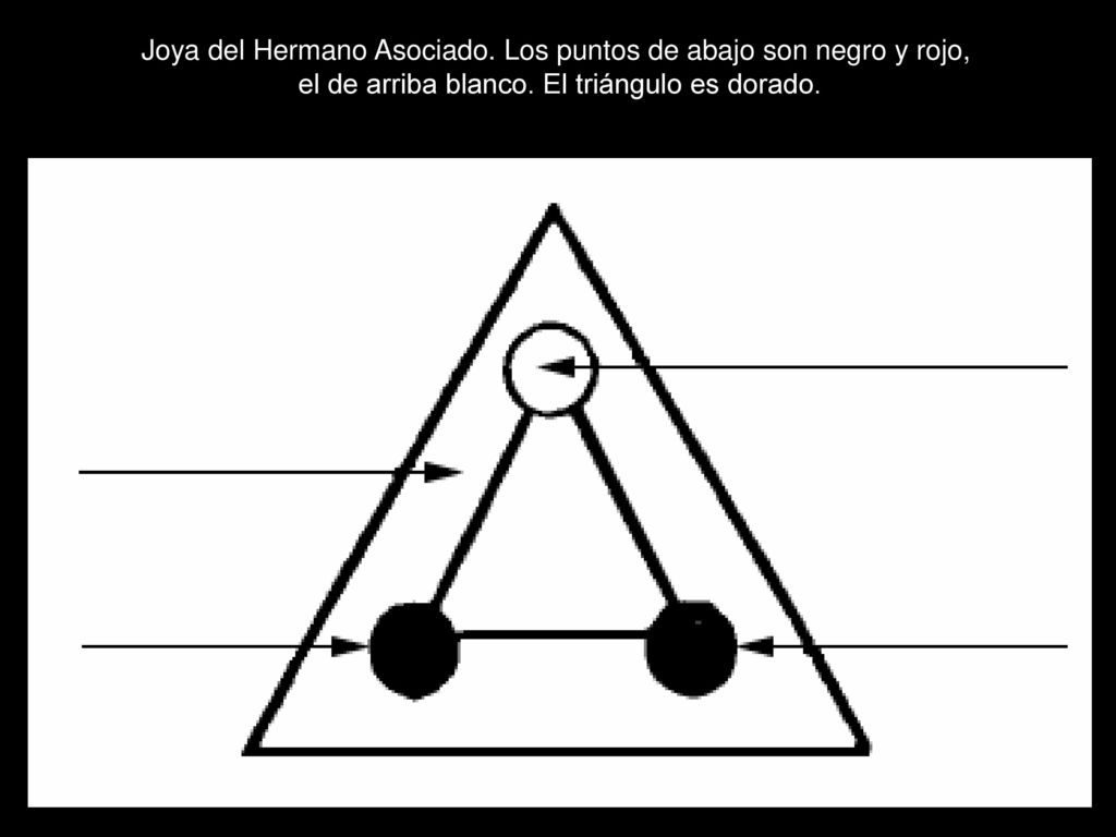 Joya del Hermano Asociado. Los puntos de abajo son negro y rojo,