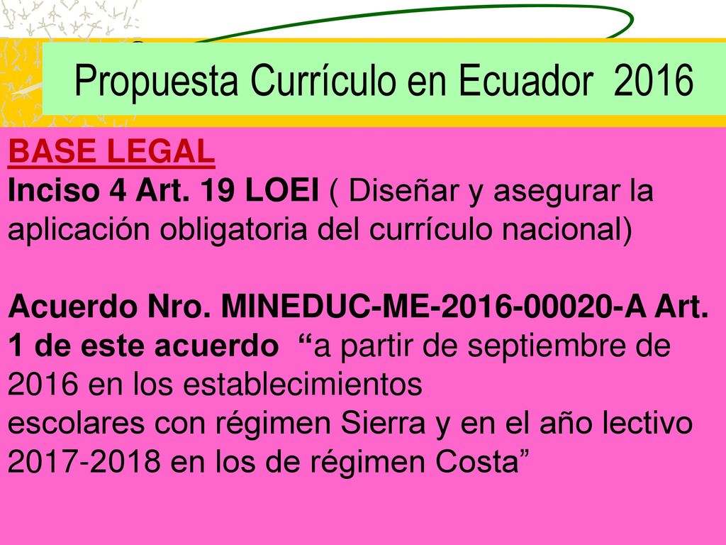 Propuesta Currículo en Ecuador 2016