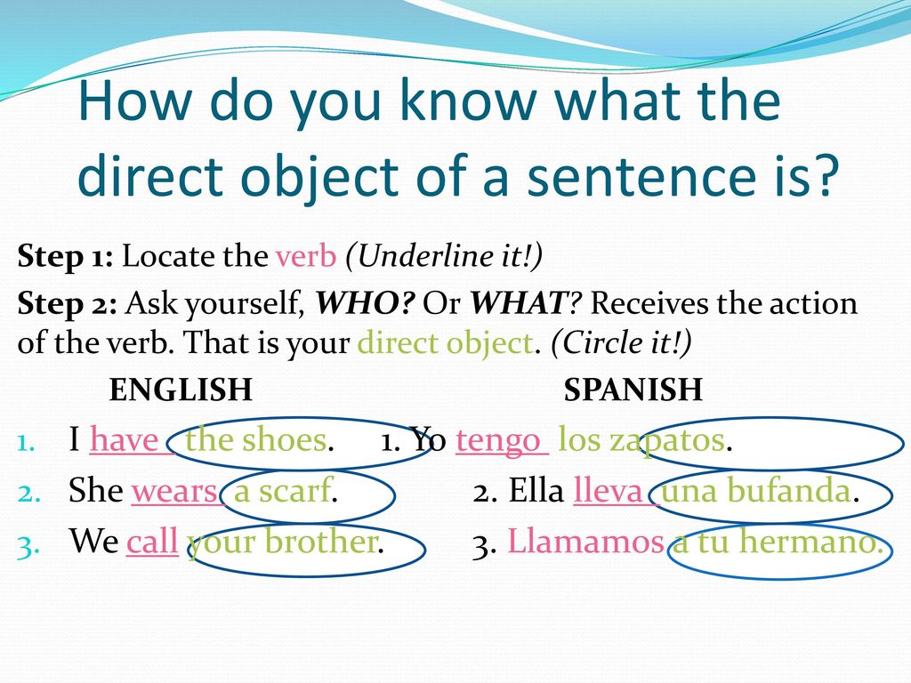 How do you know what the direct object of a sentence is