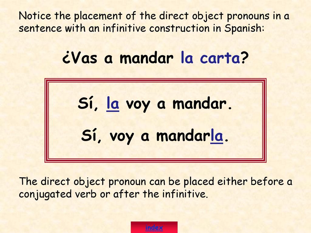 ¿Vas a mandar la carta Sí, la voy a mandar. Sí, voy a mandarla.
