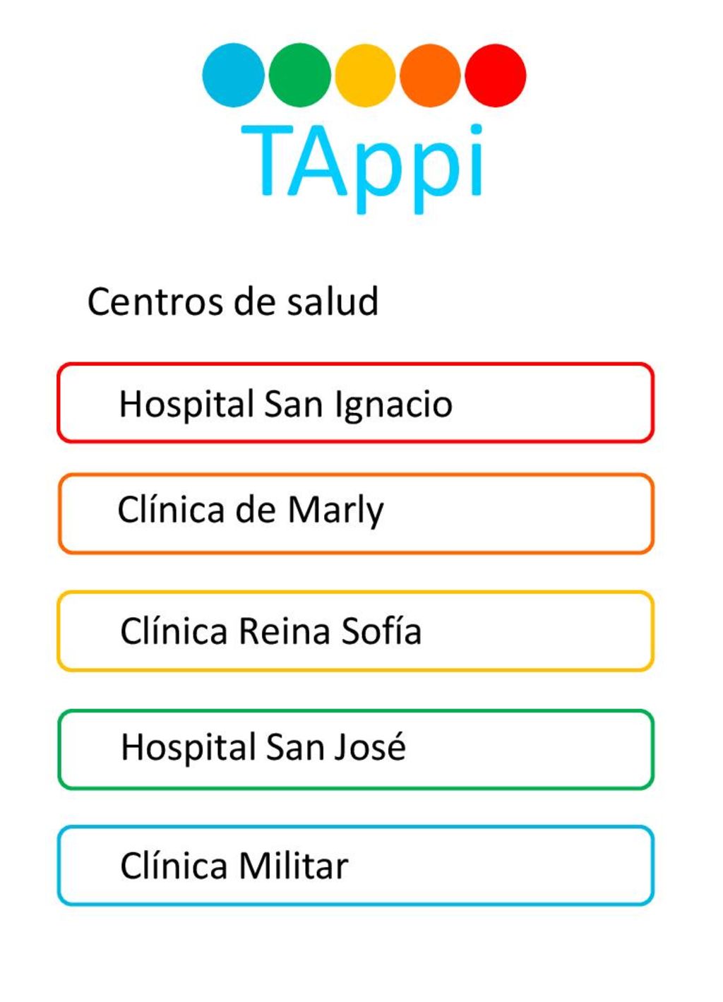 TAppi Centros de salud Hospital San Ignacio Clínica de Marly