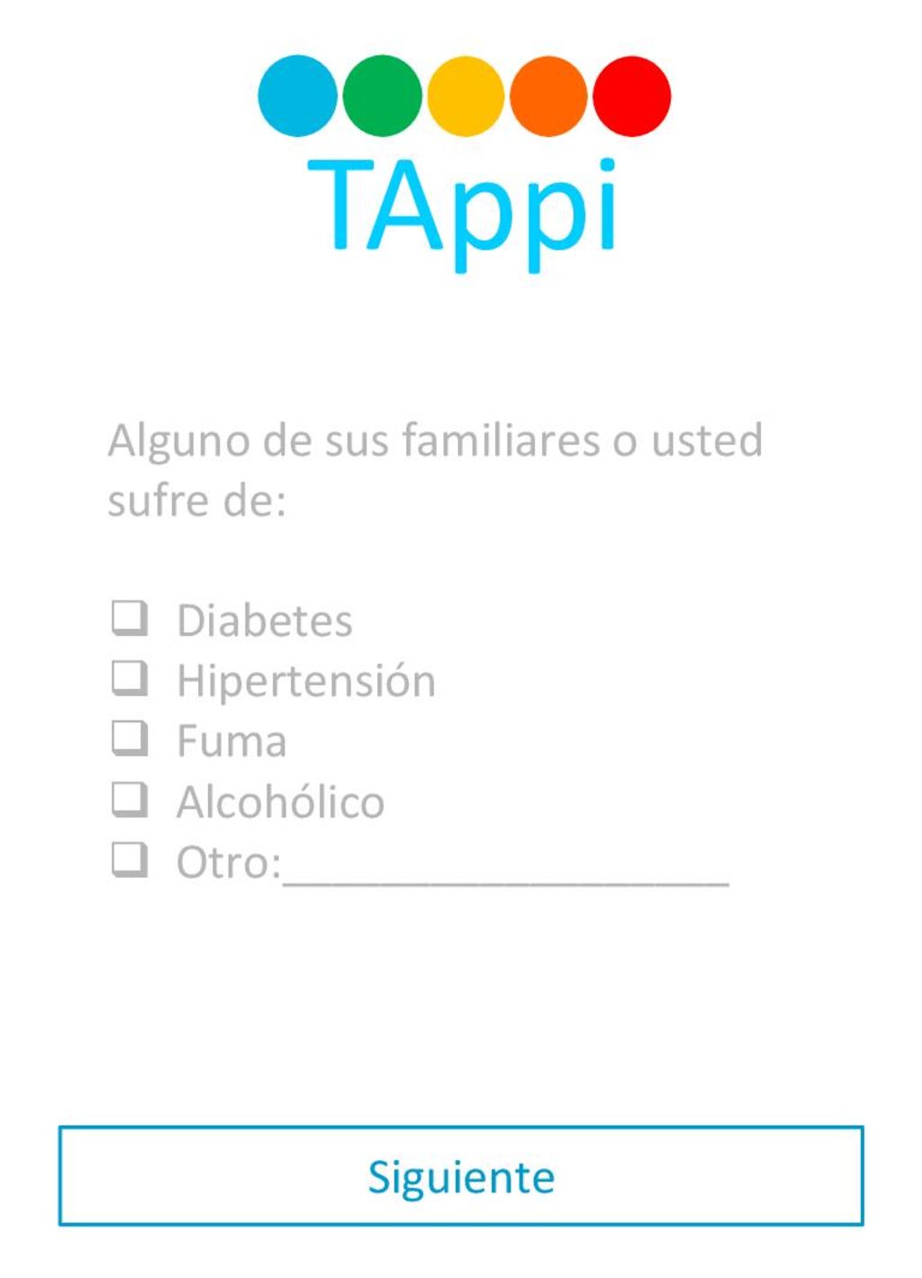 TAppi Alguno de sus familiares o usted sufre de: Diabetes Hipertensión