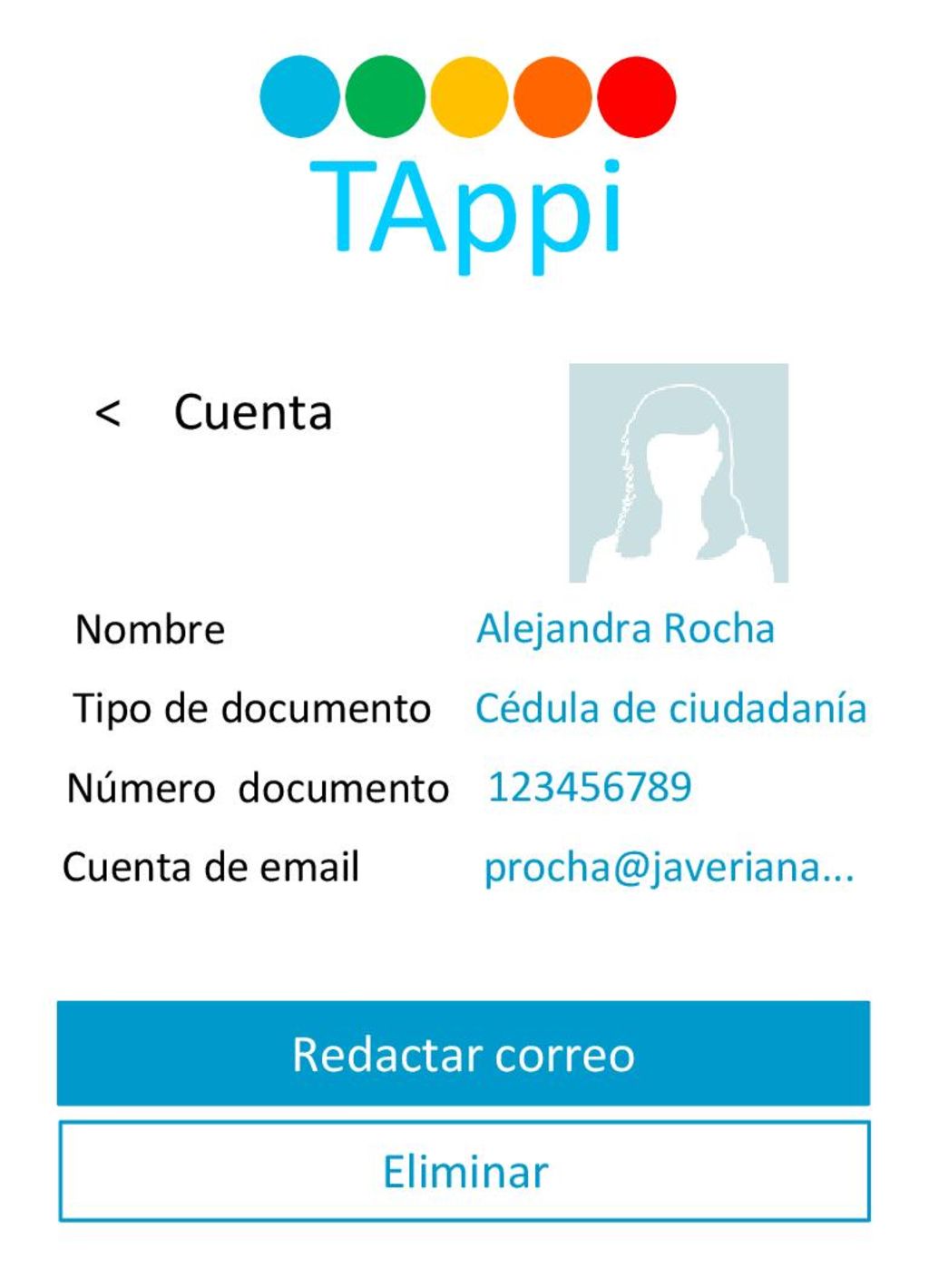 TAppi < Cuenta Redactar correo Eliminar Tipo de documento