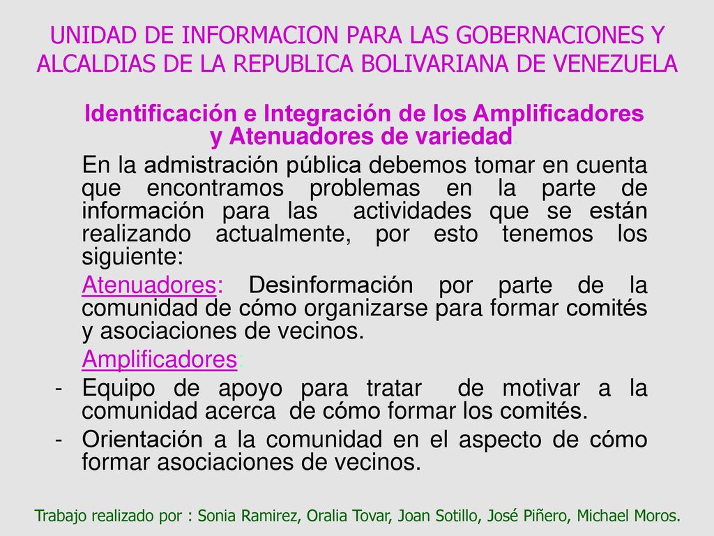 UNIDAD DE INFORMACION PARA LAS GOBERNACIONES Y ALCALDIAS DE LA REPUBLICA BOLIVARIANA DE VENEZUELA