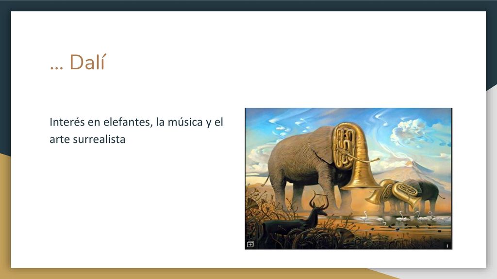 … Dalí Interés en elefantes, la música y el arte surrealista