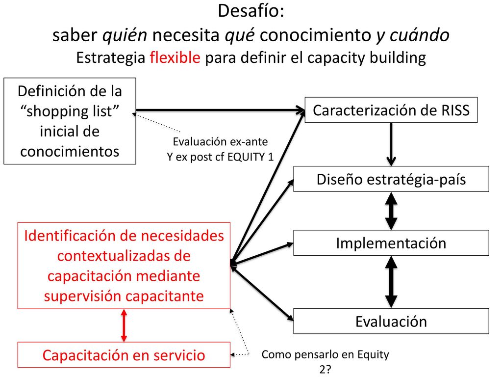 Desafío: saber quién necesita qué conocimiento y cuándo Estrategia flexible para definir el capacity building