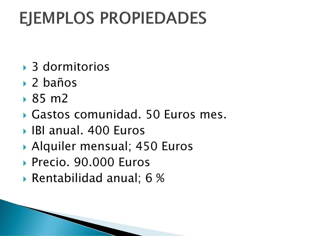 EJEMPLOS PROPIEDADES 3 dormitorios 2 baños 85 m2