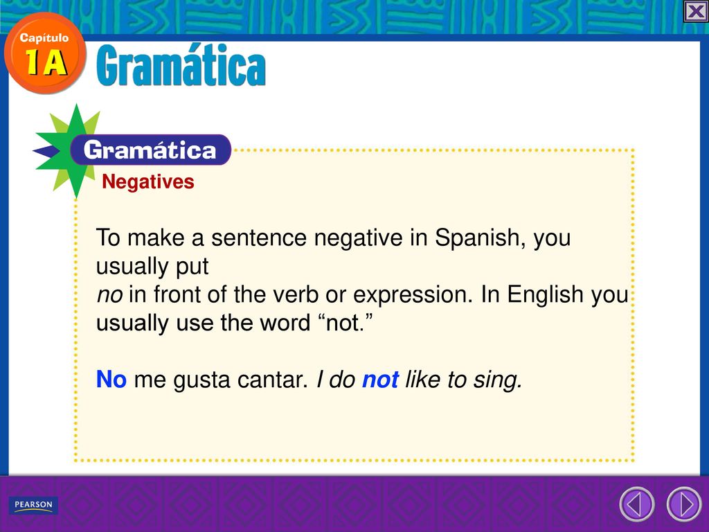 To make a sentence negative in Spanish, you usually put