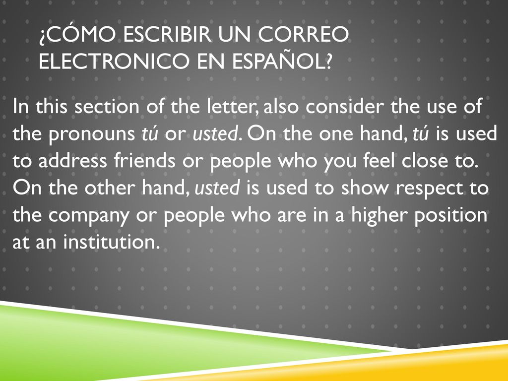 ¿Cómo escribir un correo electronico en Español